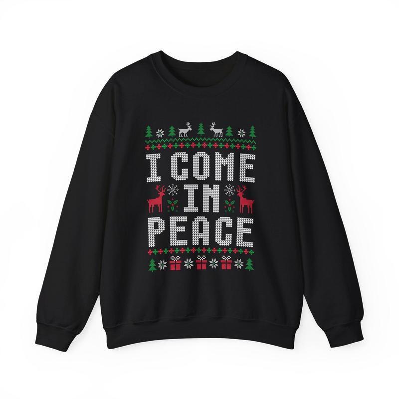 Matching Couples Christmas Sweatshirts, Funny Couple Christmas Sweatshirts, I Come in Peace Sweatshirts