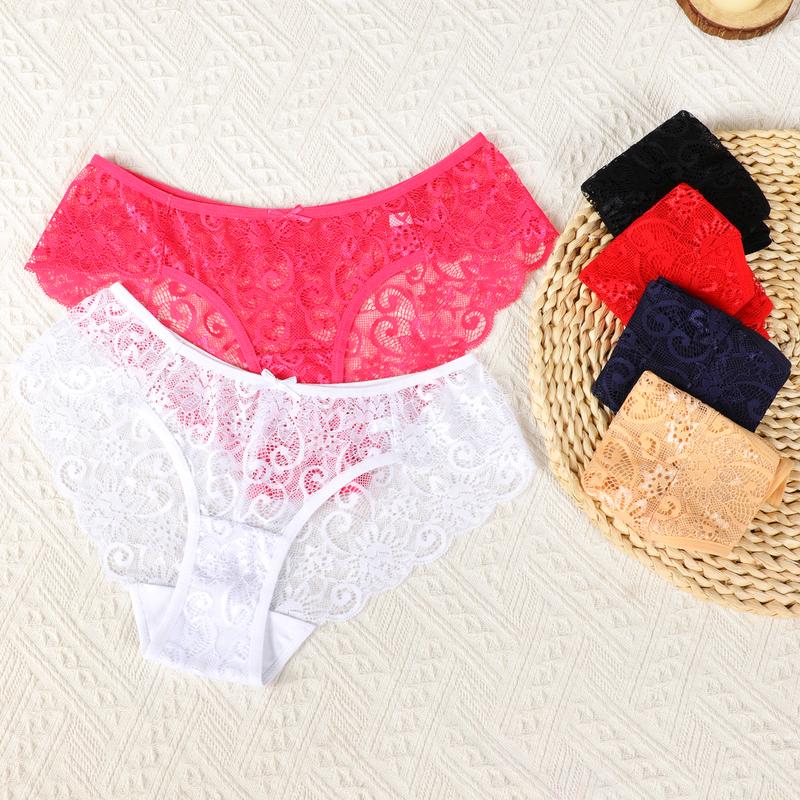 Women's  French Cut Lace Panties Cut Lace PantiesLady Lace Lingerie Basic Half Back Coverage Panties