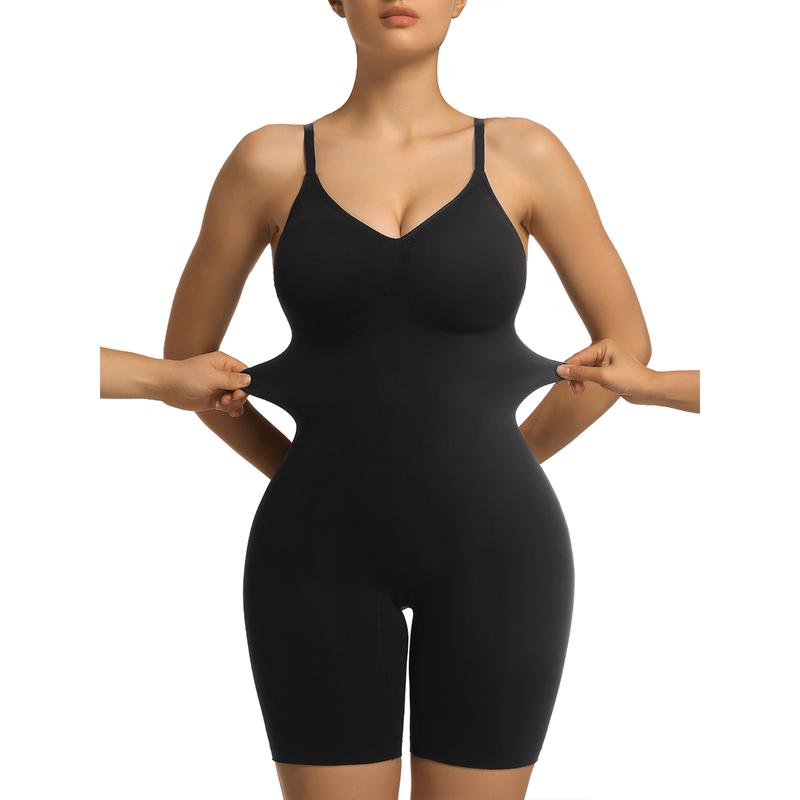 SHAPERX Bra Free Tummy Control Shapewear Mid Thigh Body Shaper with Removable Pads