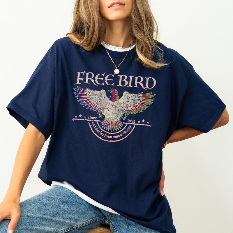 Free Bird Shirt, Comfort Colors Band TShirt, Old School Band T-shirt, Retro Music Shirt, Rock Band Tee, Women's Crew Neck, Crewneck