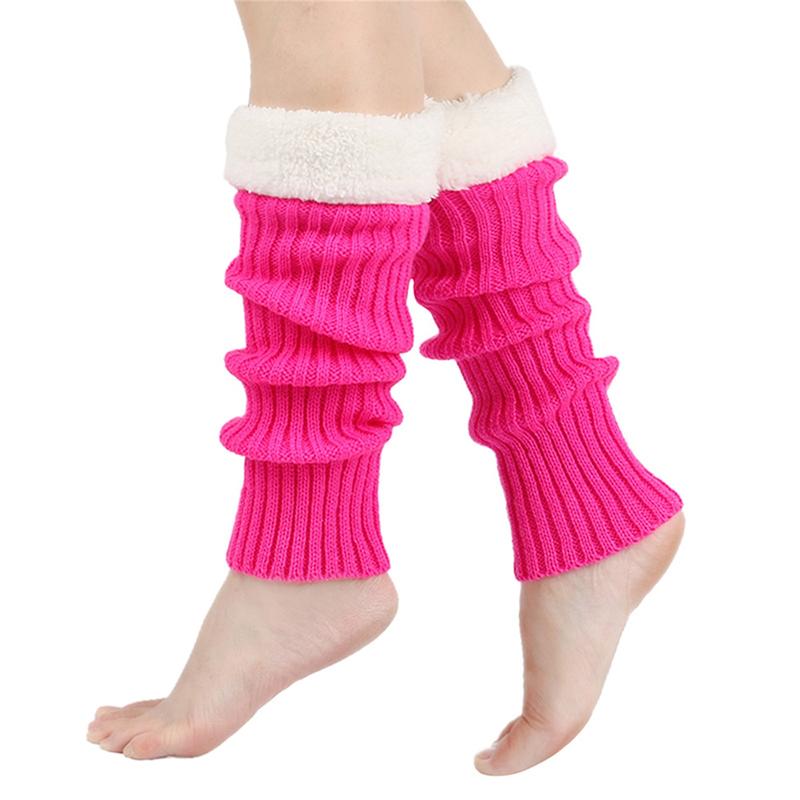 Women Knit Leg Warmer, Patchwork Calf Cover Boot Socks Streetwear for Daily Party