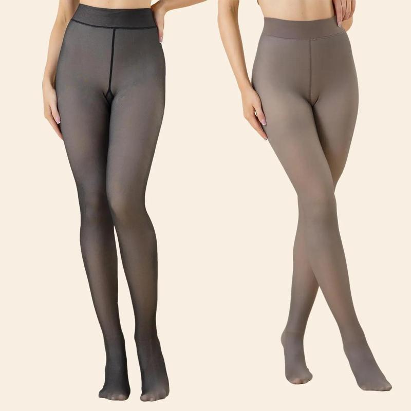 Urban Diction Fleece Lined Tights Womenswear, 2 Piece Pack Thermal Thick Lady Pantyhose Leggings