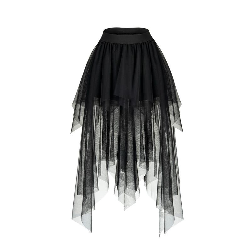 Irregularly cut gauze skirt, black color, sexy and charming, a must-have skirt for birthday , carnival , and Halloween, can be worn in spring, summer, autumn, and winter, and can be matched with any top in your wardrobe! Bottom Womenswear  Festival Lady