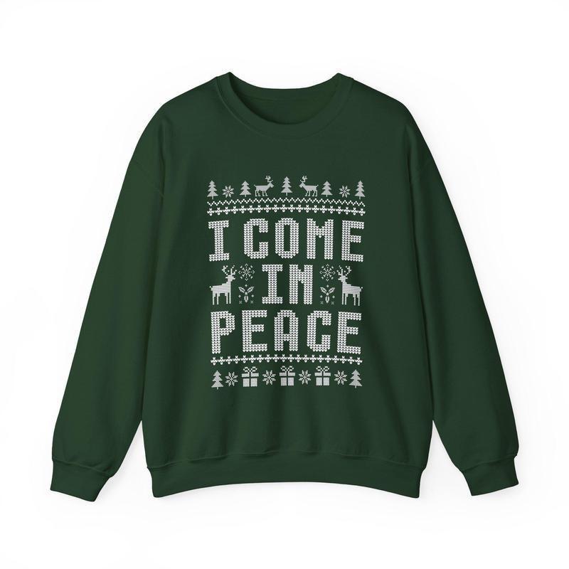 Matching Couples Christmas Sweatshirts, Funny Couple Christmas Sweatshirts, I Come in Peace Sweatshirts