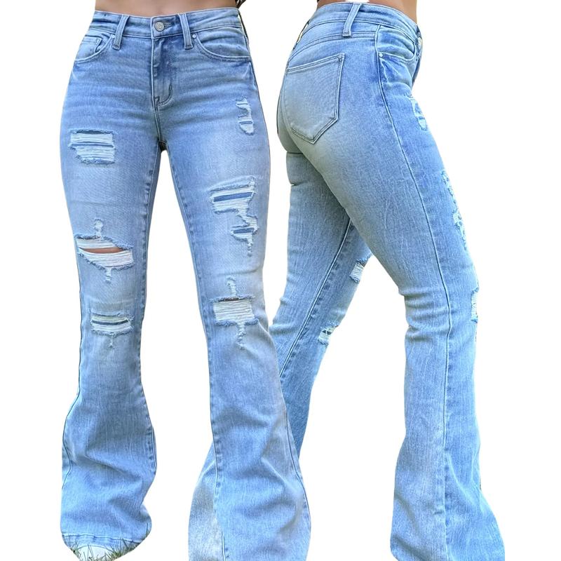 BME My Girl Light Patch Flare Jeans