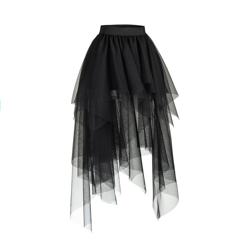 Irregularly cut gauze skirt, black color, sexy and charming, a must-have skirt for birthday , carnival , and Halloween, can be worn in spring, summer, autumn, and winter, and can be matched with any top in your wardrobe! Bottom Womenswear  Festival Lady