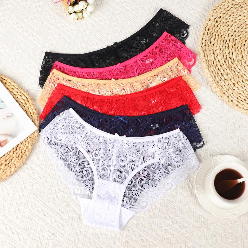 Women's  French Cut Lace Panties Cut Lace PantiesLady Lace Lingerie Basic Half Back Coverage Panties