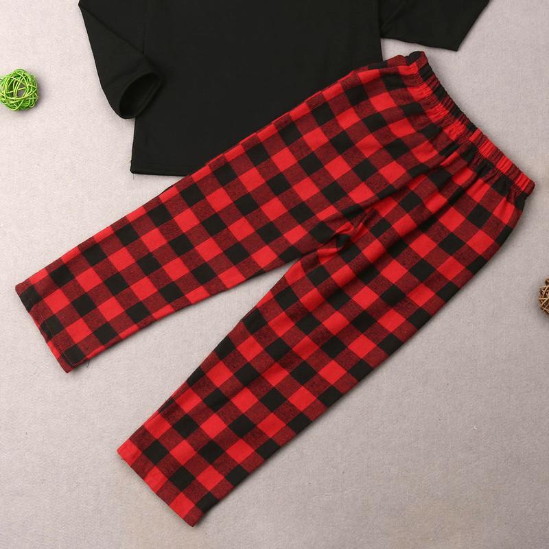 Family Xmas Matching 2 S Pajamas Set, Solid Tops Romper, Plaid Long Pants Family Sleepwear, Christmas Cozy Nightwear Set Xmas Pj's Clothes men, women, and kids. Womenswear Baby