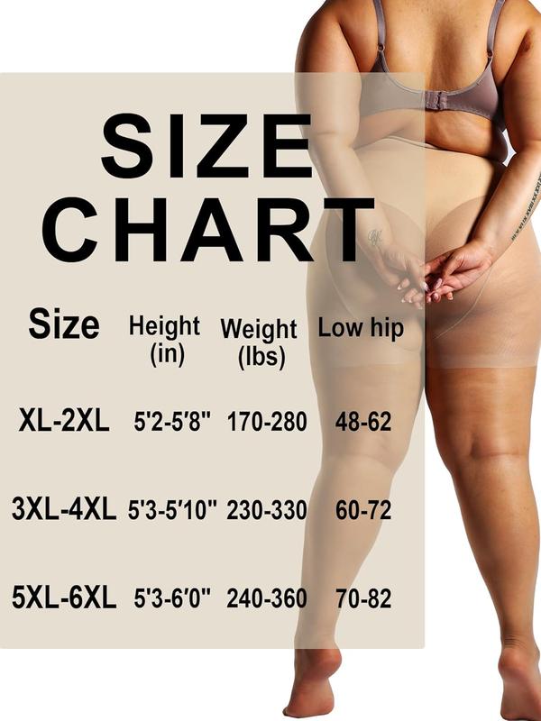 2 Pairs Plus Size Sheer Tights for Women, 17 Colors Ultra Thin Pantyhose Reinforced Toes High Waist Stockings 1XL-6XL