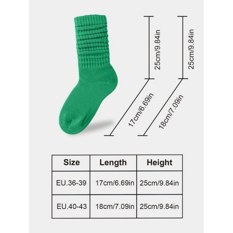 Women's Solid Crew Socks, Baggy Socks, Multi-pack Soft Comfy Breathable Cozy Mid-calf Socks for Daily Wear, Socks for Women, Comfort Casual Womenswear, Lady's Fall & Winter Socks & Hosiery, Fall Clothes