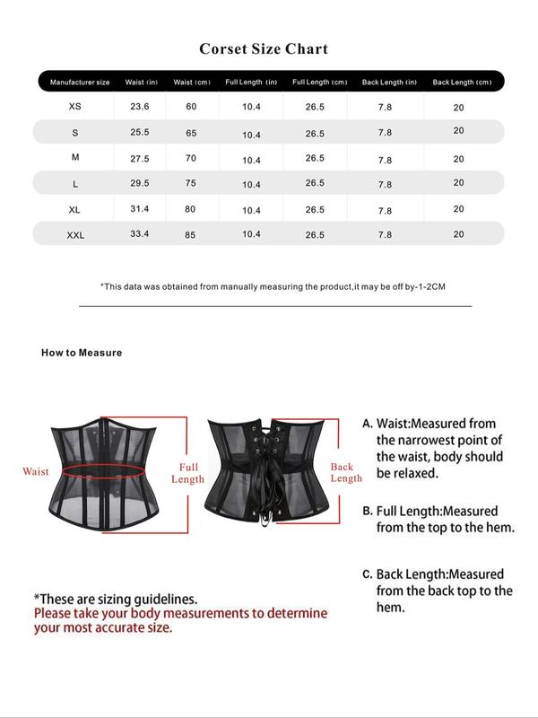 Women's Contrast Mesh Lace Up Waist Trainer, Sheer Grommet Eyelet Tummy Control Corset Shapewear Top, Tummy Tuck Shaper, Ladies Shapewear for Daily Wear