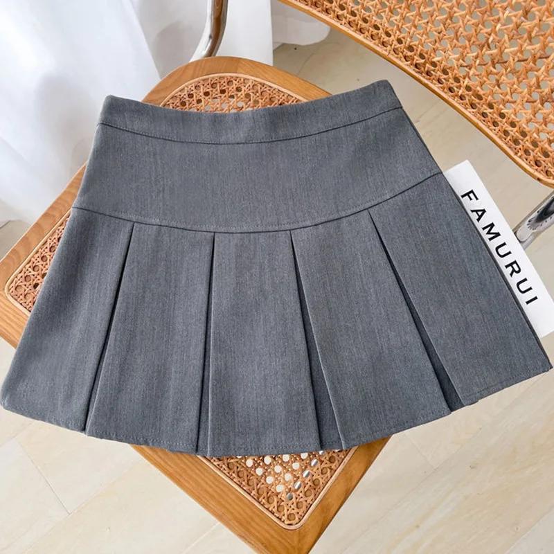 Pleated Skirt Women Gray Pretty Style Fashion Jk Harajuku Mini Skirt Sweet Uniform A-Line High Street Summer School Dress Womenswear Bottom