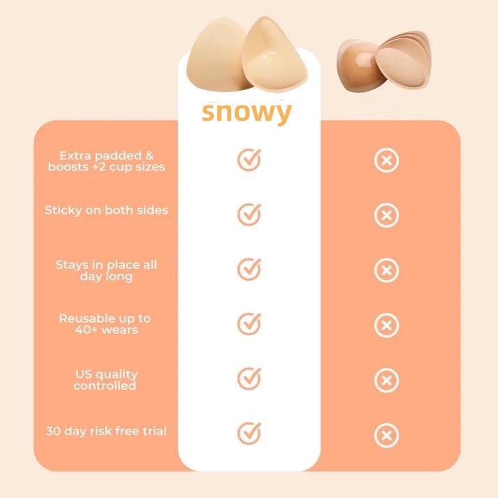 Snowy Sticky Cup Inserts - Instant Boost Double Sided Adhesive Bra Cup for Women,Fitted Fitted Underwear Lady Comfort Clothing Accessories Womenswear brand covers push up swim inserts bikini insert seamless sticky