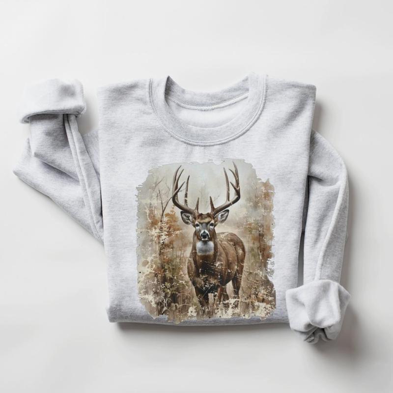 Vintage Deer Sweatshirt, Retro Deer Sweatshirt, Vintage Buck Crewneck, Hunting Camo, Animal Lover, Fall Sweatshirt