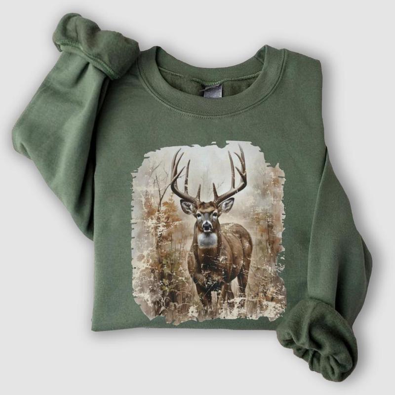 Vintage Deer Sweatshirt, Retro Deer Sweatshirt, Vintage Buck Crewneck, Hunting Camo, Animal Lover, Fall Sweatshirt