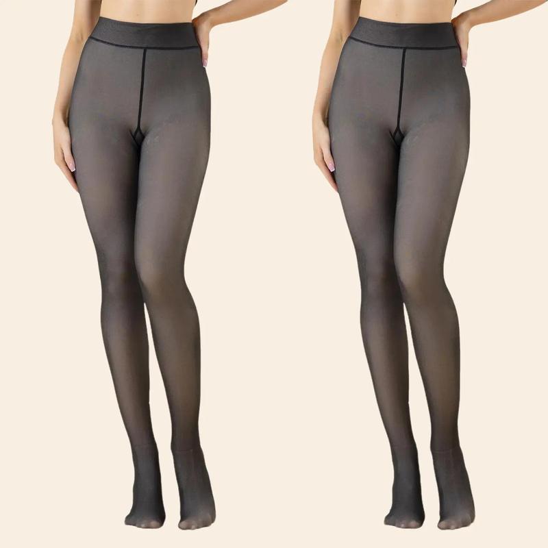 Urban Diction Fleece Lined Tights Womenswear, 2 Piece Pack Thermal Thick Lady Pantyhose Leggings