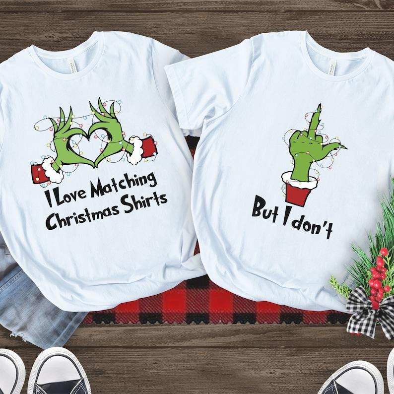 Couples Matching Christmas Shirts Funny, Matching Christmas Pajamas, Funny Xmas Tshirt Matching Christmas TShirts Ugly Sweater Party Tee