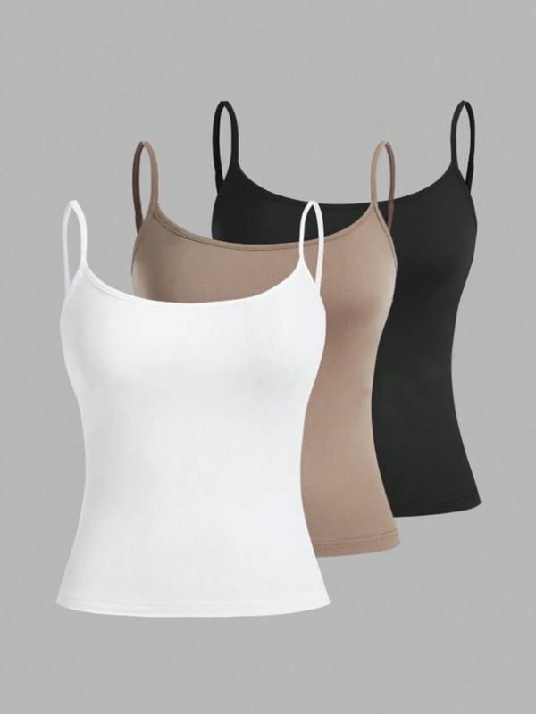 Women's Solid Color Cami Sleep Top, Casual Comfy Sleeveless Spaghetti Strap Sleep Top for Daily Wear, Softness Sleepwear for All Seasons