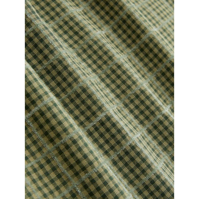 Cider [2 colors, size 0-24] Square Neck Shirred Gingham Maxi Dress