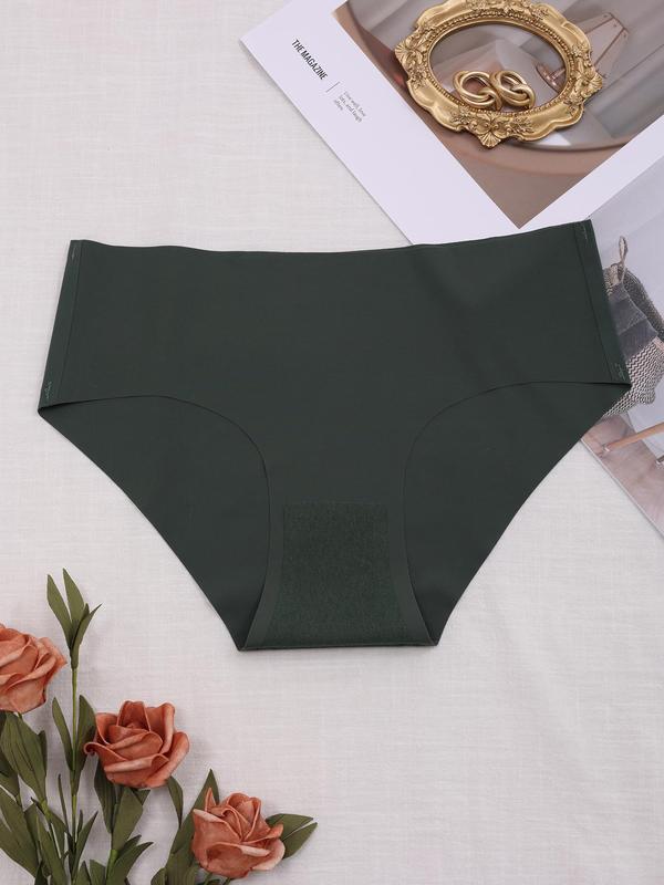 Women's Solid Color Seamless Underpants, Soft Comfy Breathable Panty for Daily Wear, Ladies Underwear for All Seasons