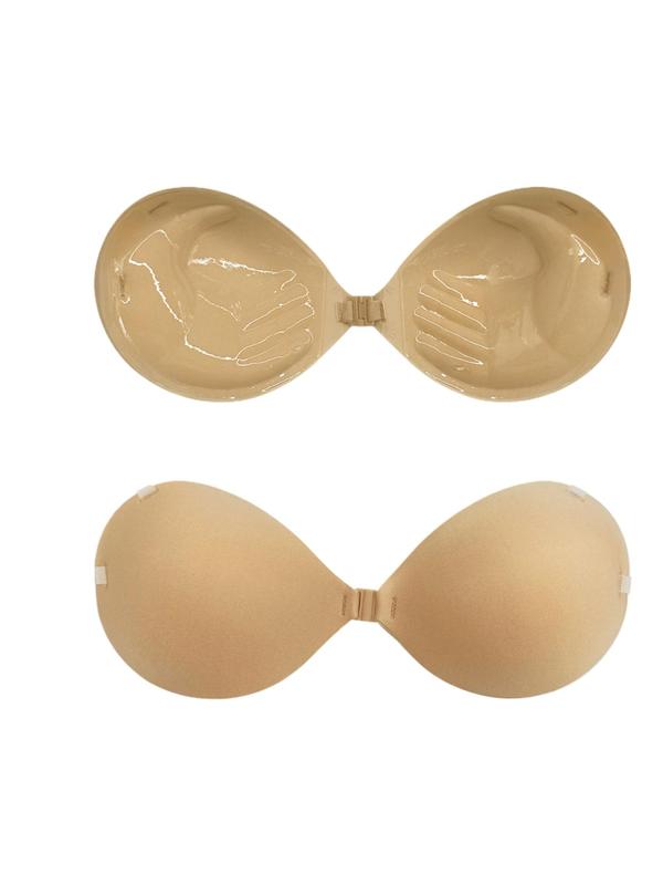 Women's Solid Buckle Front Thick Nipple Cover, Casual Invisible Self Adhesive Bra for Daily Wear, Lingerie Accessories for Women