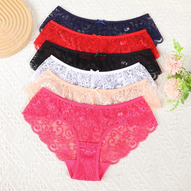 Women's  French Cut Lace Panties Cut Lace PantiesLady Lace Lingerie Basic Half Back Coverage Panties