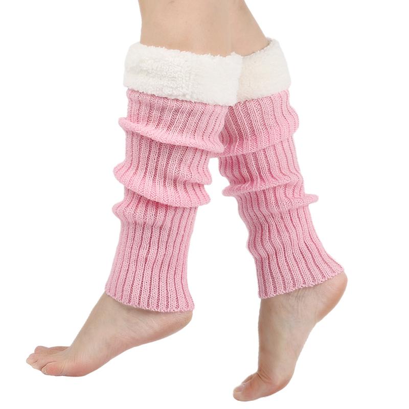 Women Knit Leg Warmer, Patchwork Calf Cover Boot Socks Streetwear for Daily Party