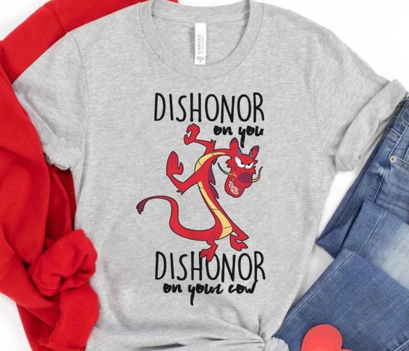 Funny Mushu Dishonor On Your Cow Shirt - Mulan-Inspired Design for WDW Matching Family Vacations Sweatshirt, Hoodie, Comfort Colors