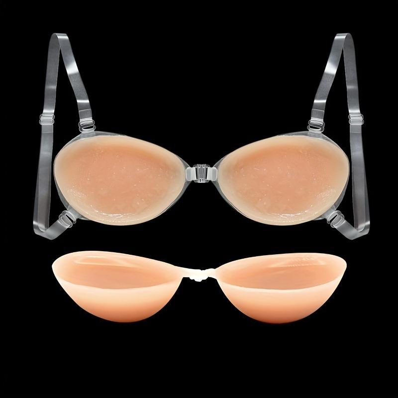 2 Pair Silicone Invisible Strapless Bra - Self-Adhesive Backless Push Up Nipple Covers - For Women - Perfect for Strapless Dresses & Tops -  Suitable for Special Occasions & Everyday Wear - Great Gift for Her