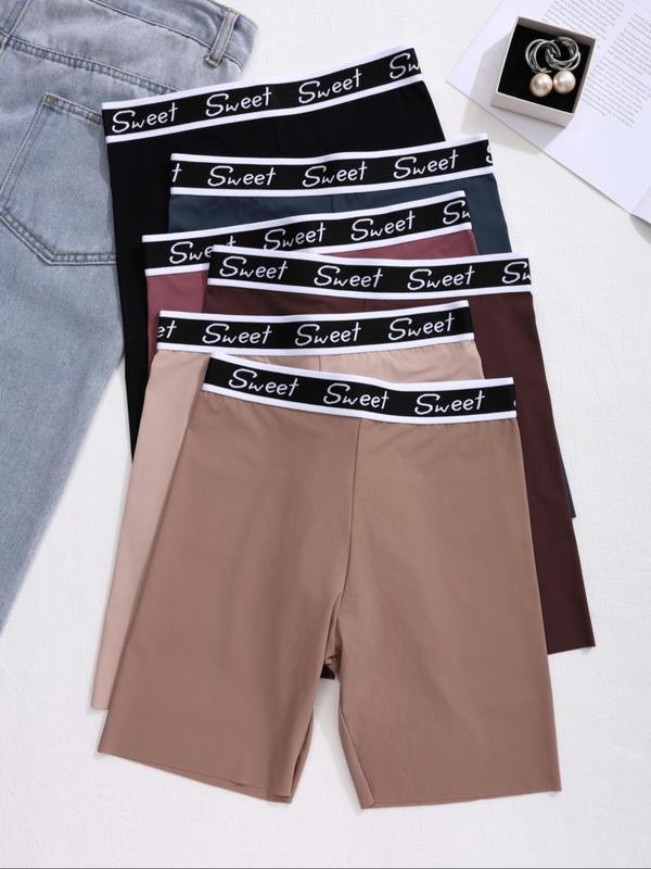 Women's Letter Tape Waist Boyshorts, Casual Comfy Knicker for Daily Wear, Ladies Underwear for All Seasons Panty Shorts