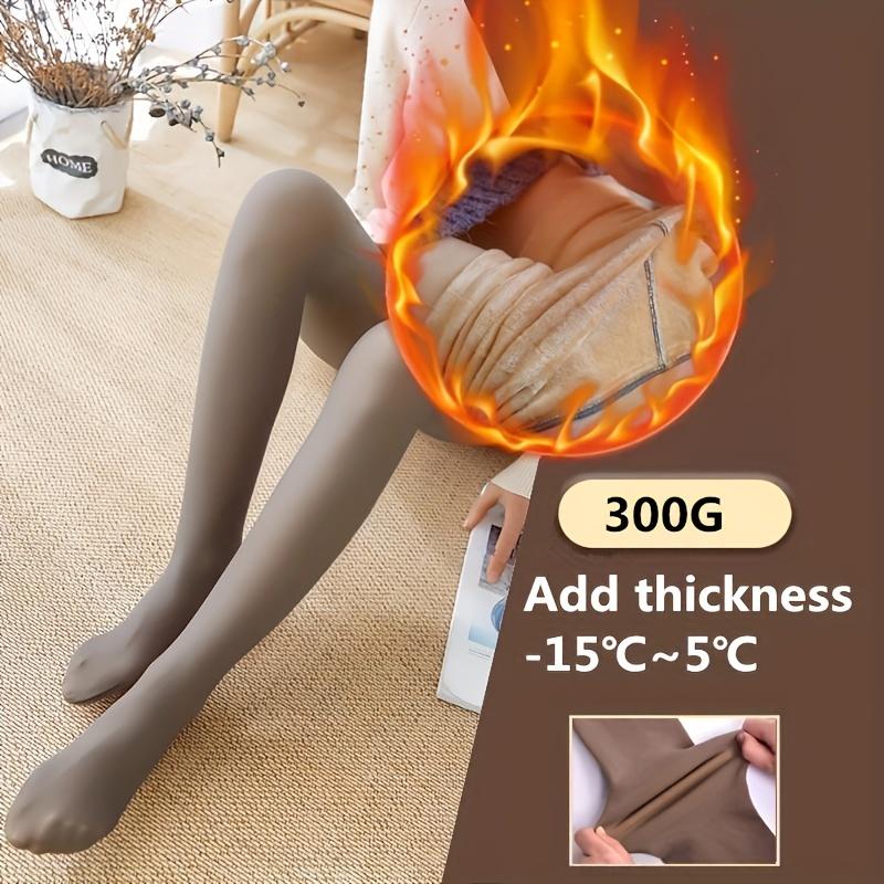 Plush faux transparent stockings for autumn and winter, thick, warm and comfortable high waisted pantyhose, women's socks and semi-sheer stockings