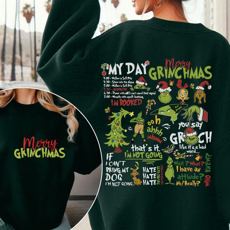 Merry Grinmas Ew Christmas 2 Sided Sweatshirt, Eww People Shirt, Xmas Shirt, Christmas shirt, Gift For Women, Womenswears