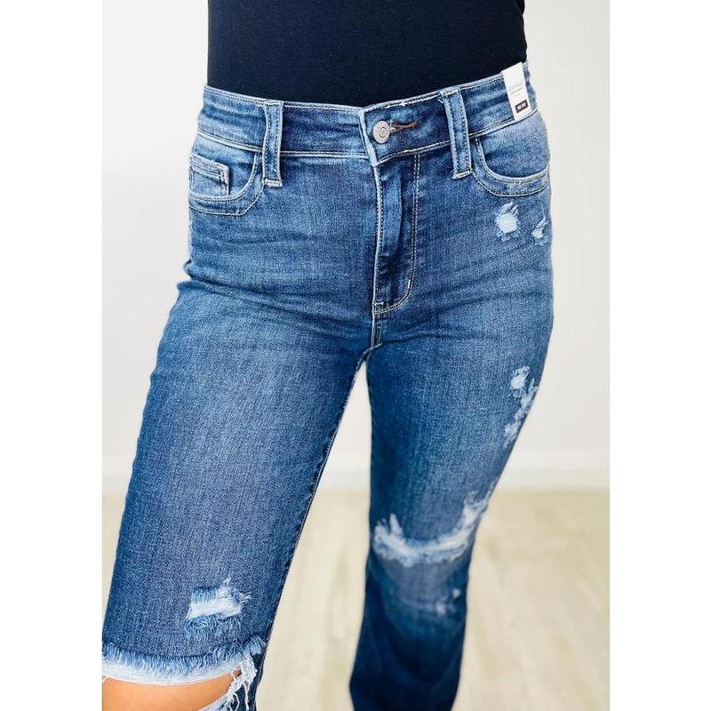 Judy Blue - Dance The Night Away Destroyed Mid Rise Bootcut Jeans (Reg Plus)