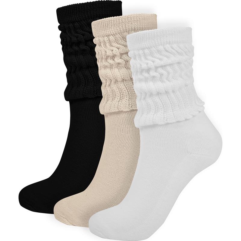 Crew Slouch Socks Women - Retro Scrunch Short Sock - Soft Solid Ankle Socks Size 5-11 Womenswear Fits