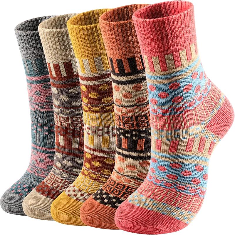 Socks for Women 5 Pairs Winter Socks for Women Cold Weather Thick Cozy Knit Warm Socks for Women Winter Thermal