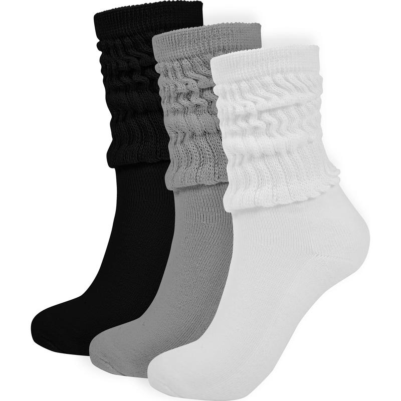 Crew Slouch Socks Women - Retro Scrunch Short Sock - Soft Solid Ankle Socks Size 5-11 Womenswear Fits