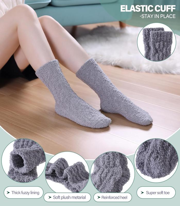 Fuzzy Socks for Women Fluffy Slipper Socks Cozy Winter Warm Soft Microfiber Plush Home Sleeping Gift Socks