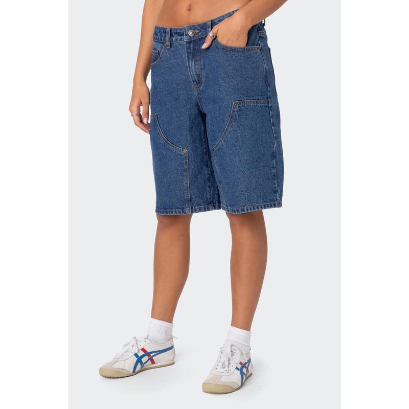 Jacqui Low Rise Denim Bermuda Shorts