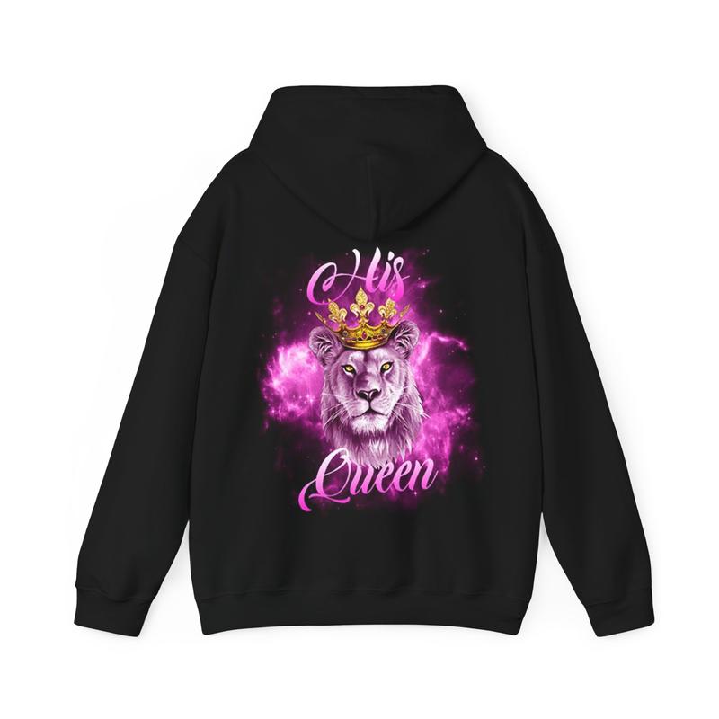 Matching Lion Her King His Queen Couple Hoodie, Couple Hoodie, Trendy Couple Shirt, Gift for Men and Women