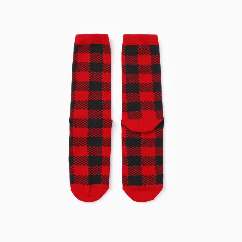 PatPat Christmas Socks Family Matching Classic Red&Black Plaid Socks