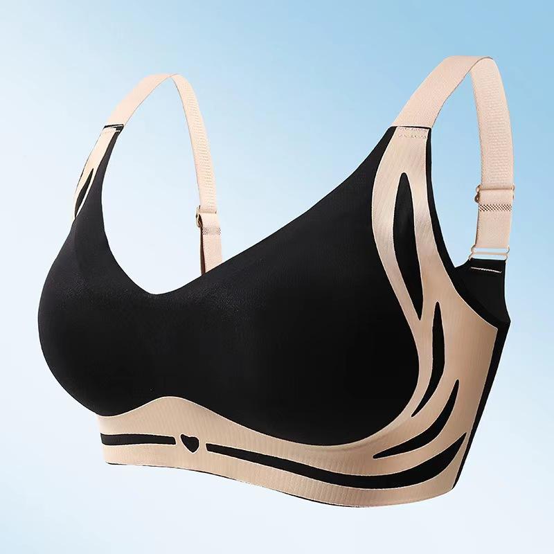 4Pcs Sports Bra Underwear Set, No Scars, No Steel Rings, Bra Set, Sexy Gathering, Top Support, Vest Style Women's I-back Bra Colorblock Wireless Colorblock Wireless