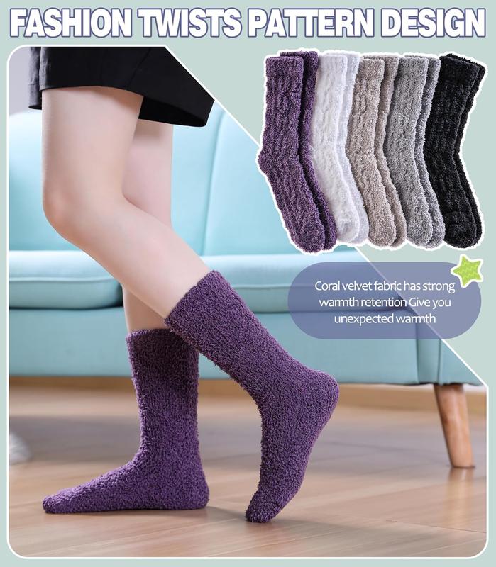 Fuzzy Socks for Women Fluffy Slipper Socks Cozy Winter Warm Soft Microfiber Plush Home Sleeping Gift Socks