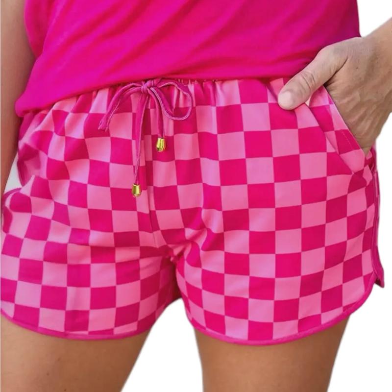 Womens checkered pink shorts Womenswear Bottom