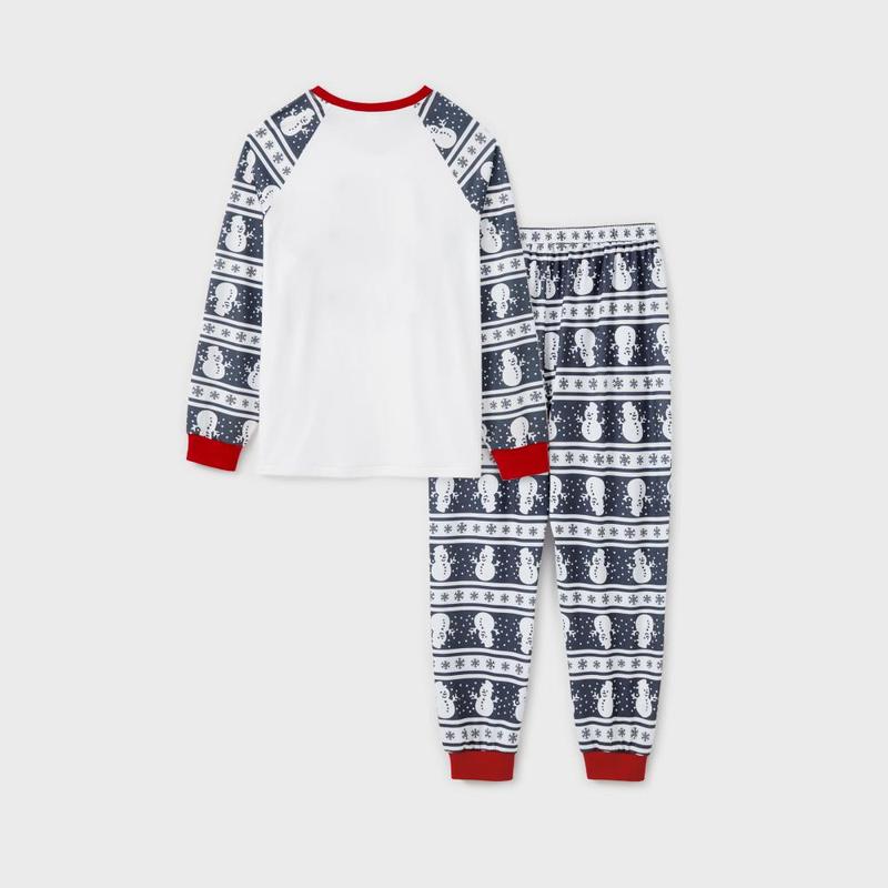 PatPat Matching Christmas Pajamas Family Snowman Pattern Long Sleeves PJs Sets