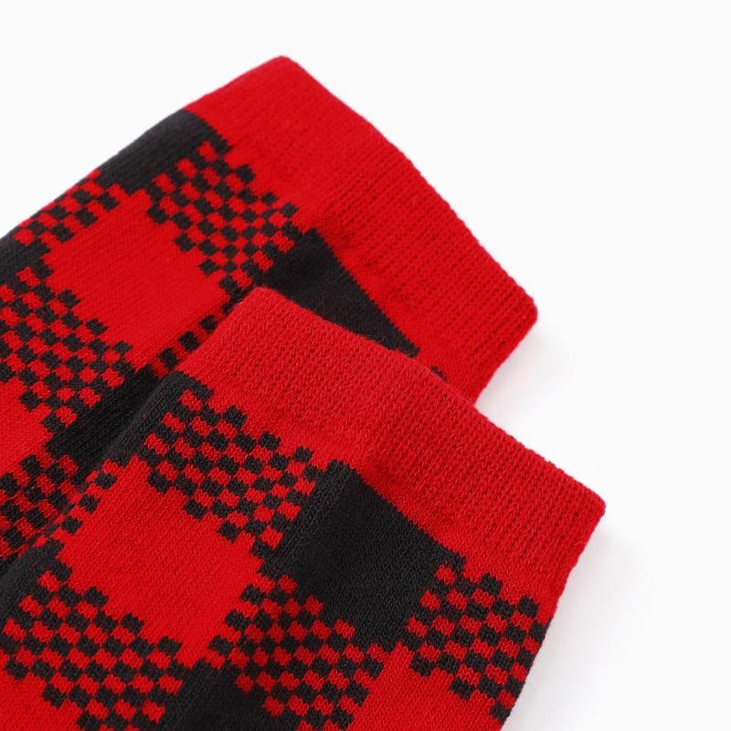 PatPat Christmas Socks Family Matching Classic Red&Black Plaid Socks