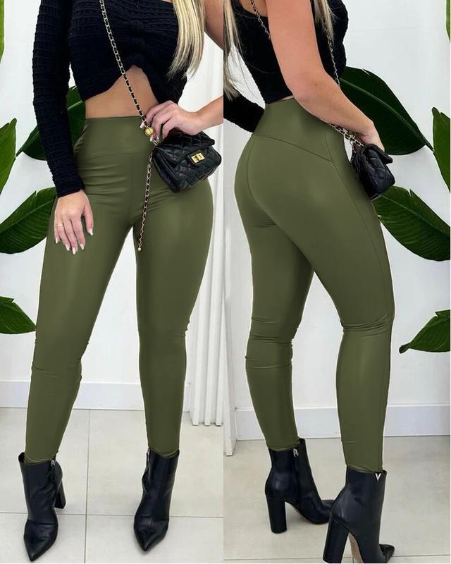 (Black Friday) Women's High Waist Faux Leather Leggings, Stylish, Slimming, and Comfortable