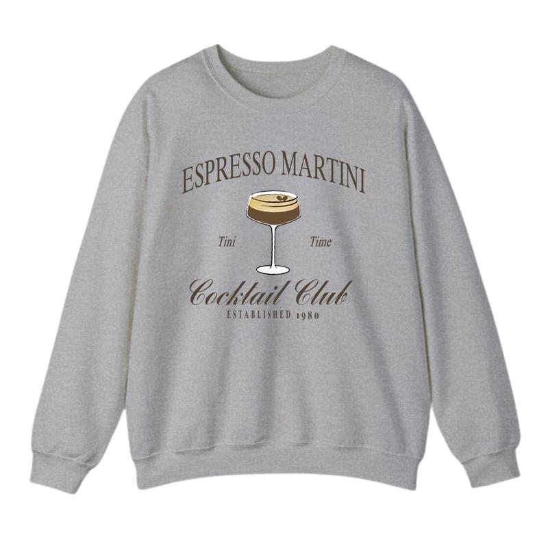 Tini Time Sweatshirt, Espresso Martini Sweatshirt, Retro Cocktail and Social Club Sweatshirt for women