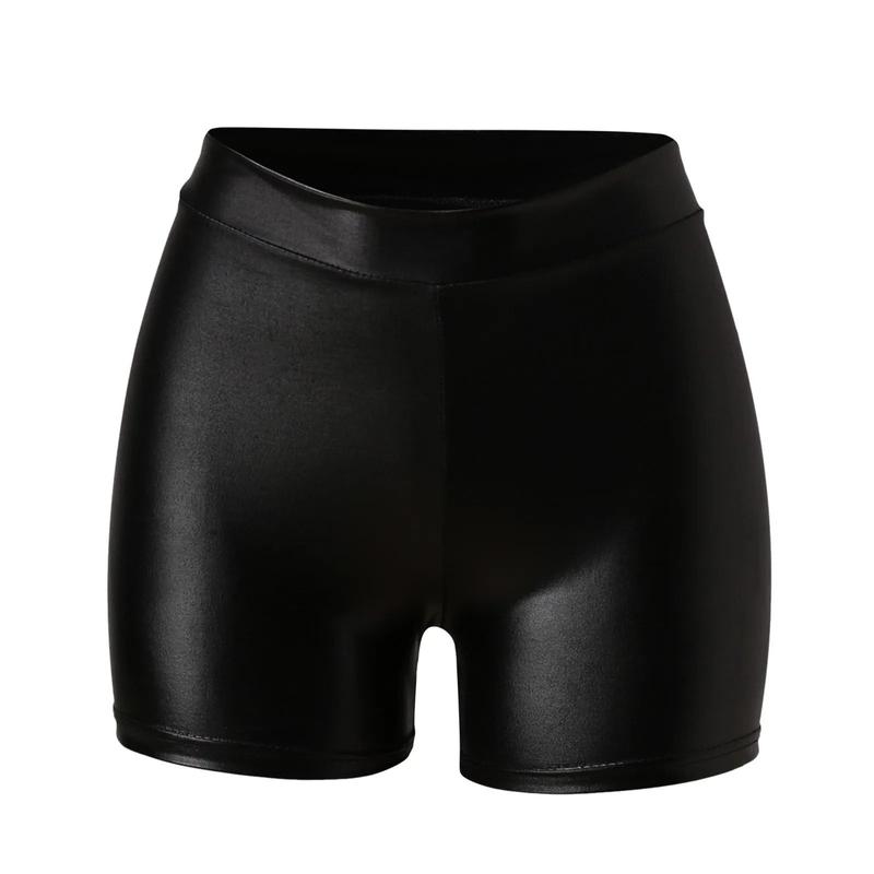 Women's Fashion Slim Fit Leather Pants High Waist Shorts