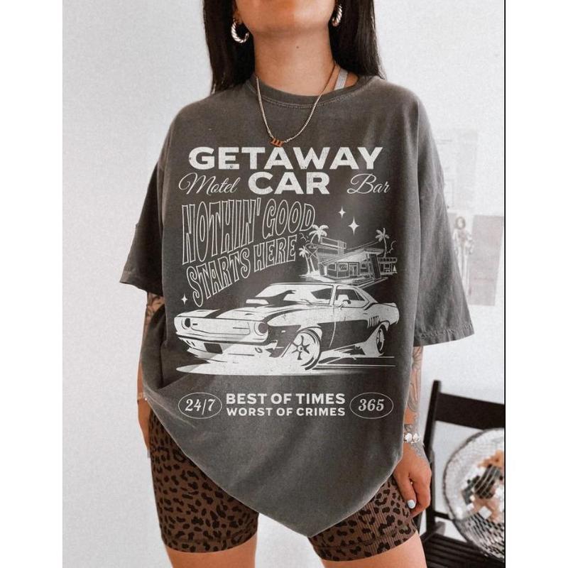 Getaway Car Shirt Taylor Reputation T-Shirt, Rep TV Oversized T Shirt Groovy Beach Tee, Getaway Car Taylor Tour New Cotton