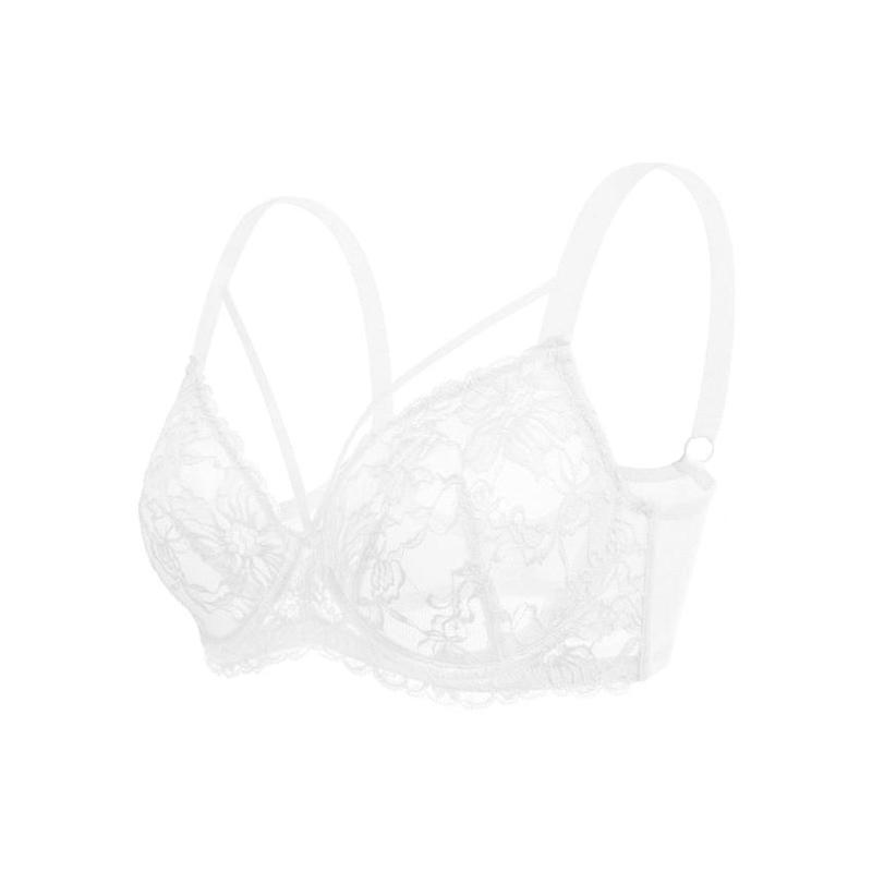 HSIA Pretty In Petals Unlined Strappy Floral Lace Plus Size Underwire Bra comfy bras